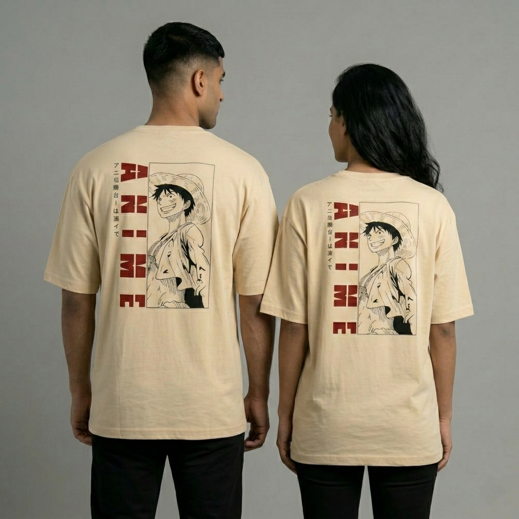 Anime Luffy Graphic T-Shirt – One Piece Unisex Oversized Tee