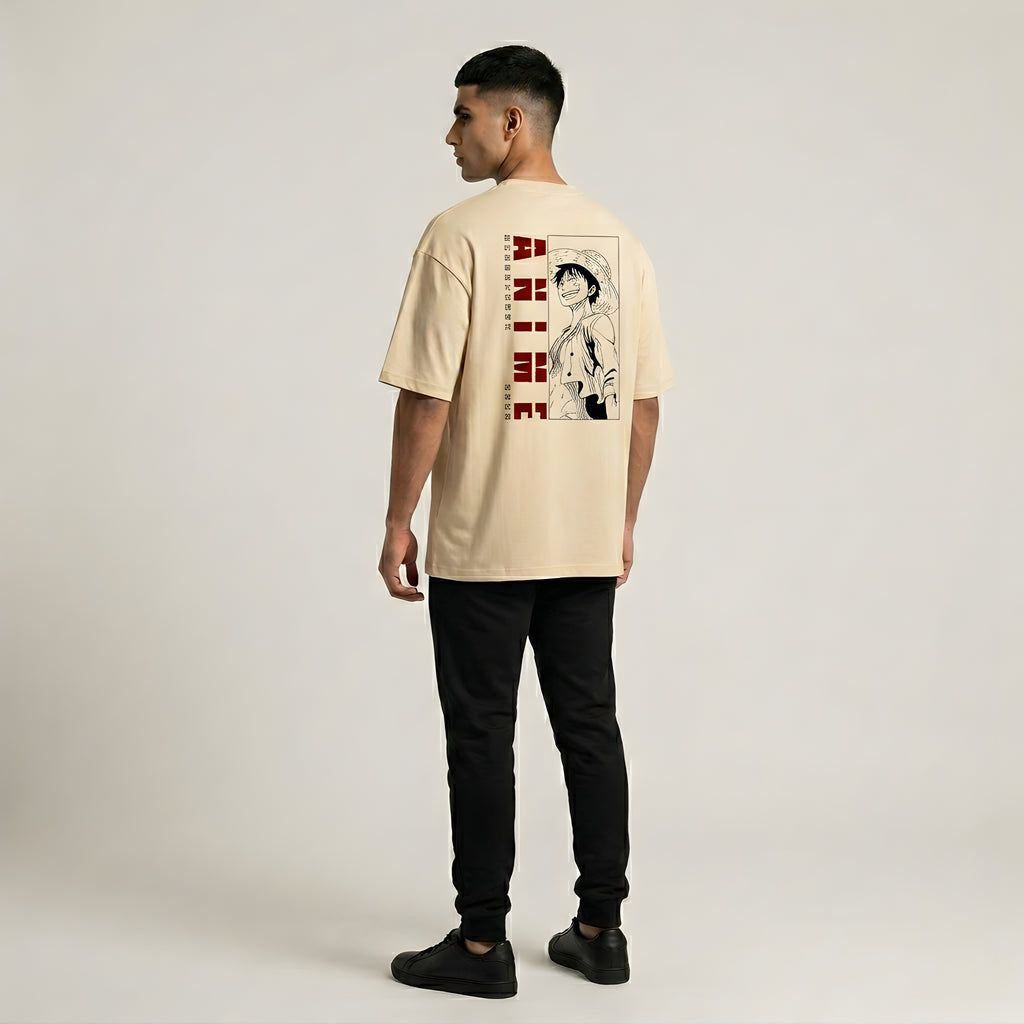Anime Luffy Graphic T-Shirt – One Piece Unisex Oversized Tee