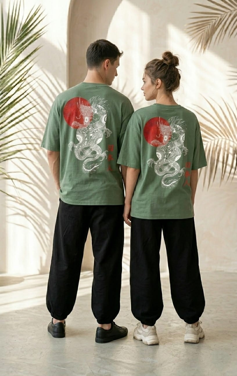 Japanese Dragon Graphic T-Shirt – Unisex Oversized Tee